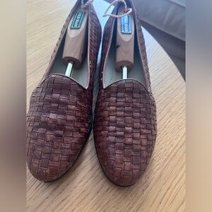 Trotters Woven Brown Leather Liz Slip On Shoes Cushioned Women’s  9.5 N Narrow